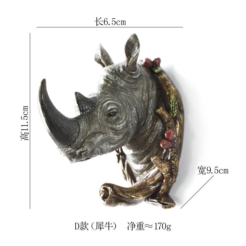 Animal Head Decorative Hooks Without Punching Behind The Door Traceless Bathroom Coat Hooks Wall Decoration Classical - Image 1