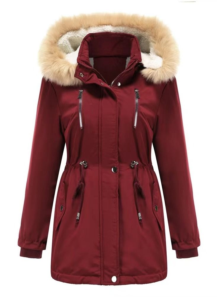 Loquat Women's Thickened Detachable Cap Fashion Simple Jacket - Image 3