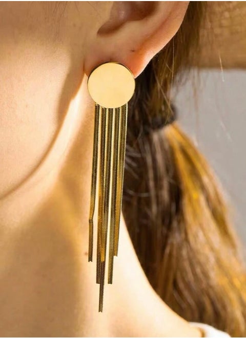 Elegant Stainless Steel Gold Plated Earrings For Women