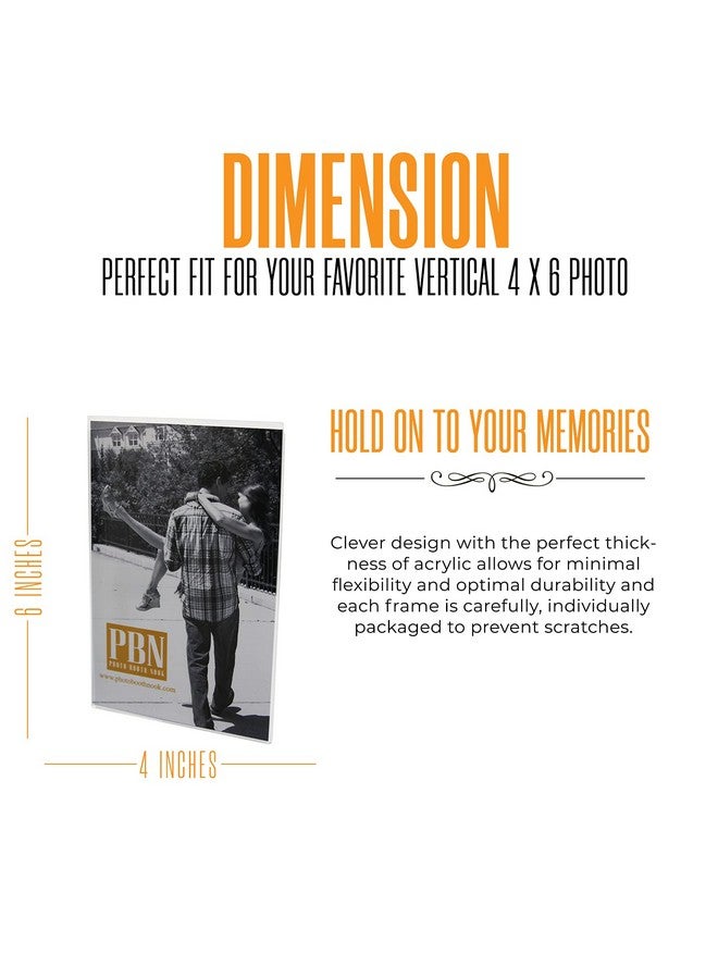 فوتو بوث بوك إطارات صور مغناطيسية للثلاجة 4X6 (24 قطعة) إطارات صور من الأكريليك الشفاف 4X6 اتجاه عمودي - Image 2