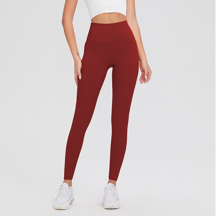 Leggings Angola Red New Spring and Summer Seamless Yoga Pants for Women's High-waisted Peach-lift Sports Fitness No Awkward Lines High-elastic Tight-fitting Long