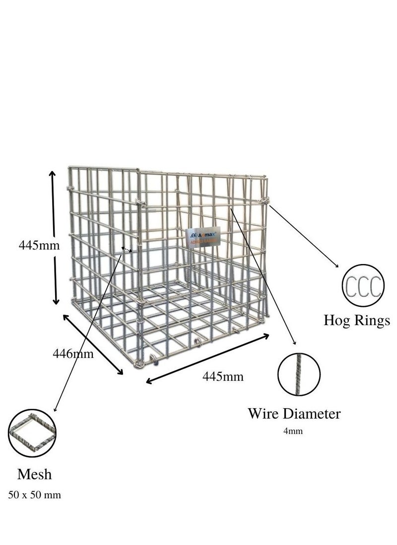 Admax - Admax Welded Gabions Basket Galvanized Steel with outdoor spirals - 445x446x445mm (LxWxH) - Image 1