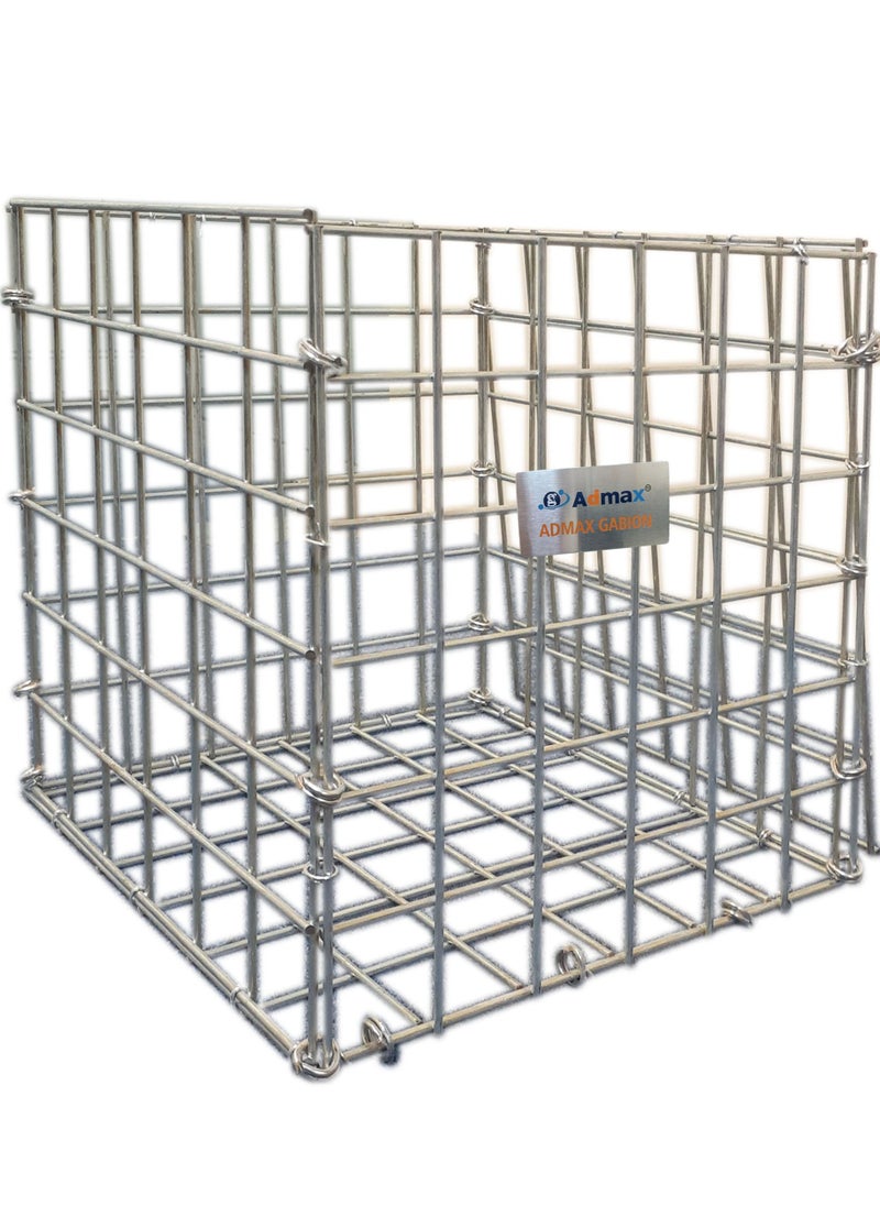 Admax - Admax Welded Gabions Basket Galvanized Steel with outdoor spirals - 445x446x445mm (LxWxH) - Image 1