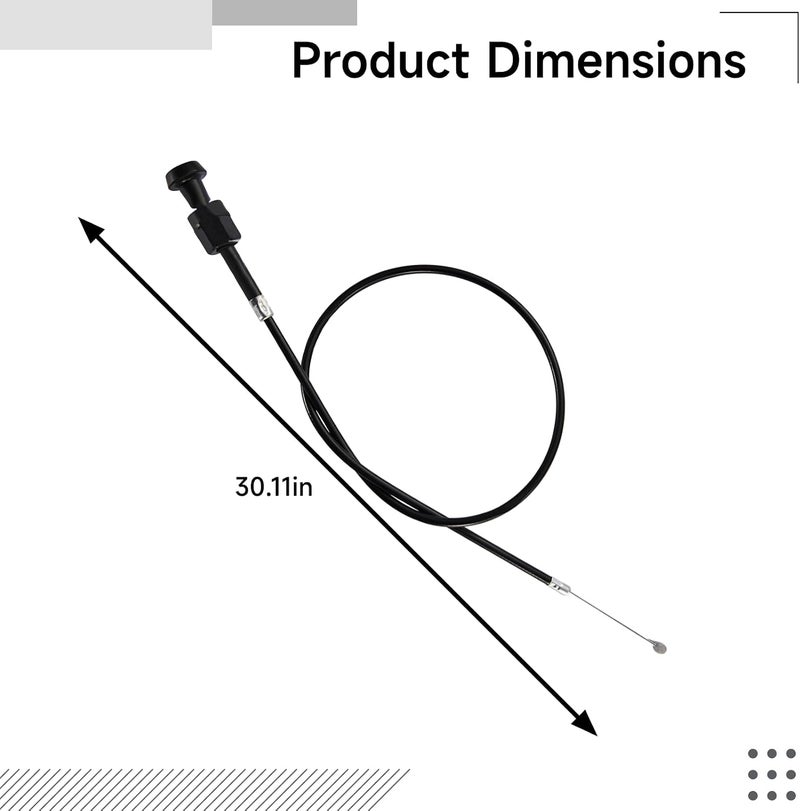 YHomU Motorcycle Throttle Cable Line 30.12 in, Metal Rubber Replacement for 250 Water-Cooled Motorcycle Throttle Cables - Image 2