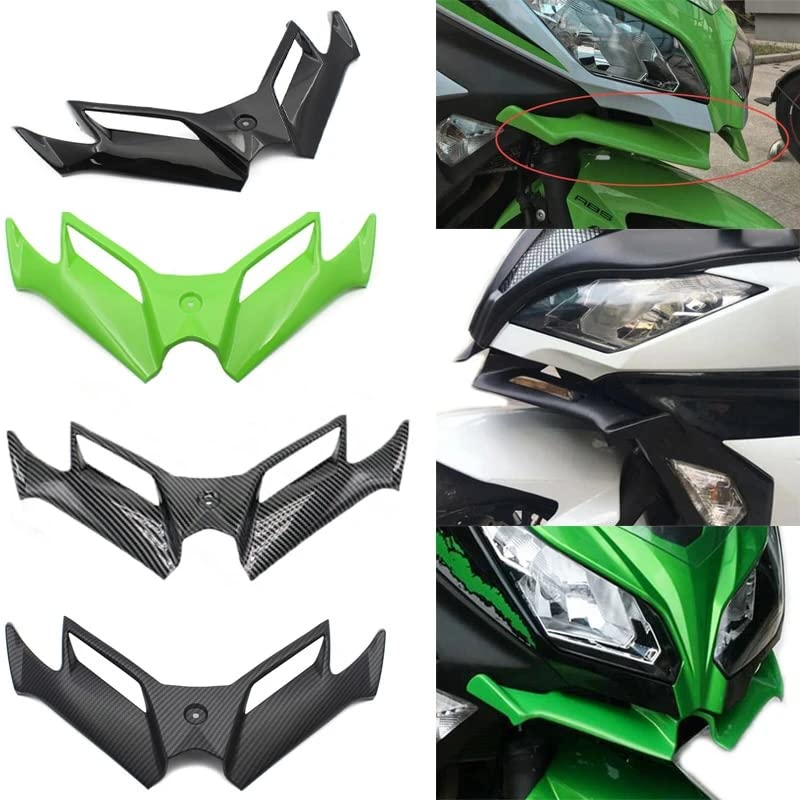 Generic GYMARK Motorcycle Body Frame Protection for Kawasaki Ninja 300 Ninja 250 NINJA300/250 2013 2014 2015 2016 2017 Motorcycle Accessories Decoration Pneumatic Tail Spoiler Protector Front Fairing (Black)  - Image 2
