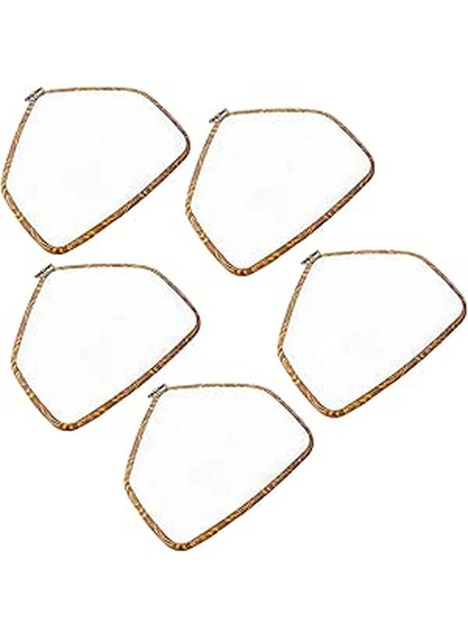 5 Pcs Brown House Shaped Cross Stitch Frames 7.3x5.7 Inch DIY Craft Home Decor - Image 1
