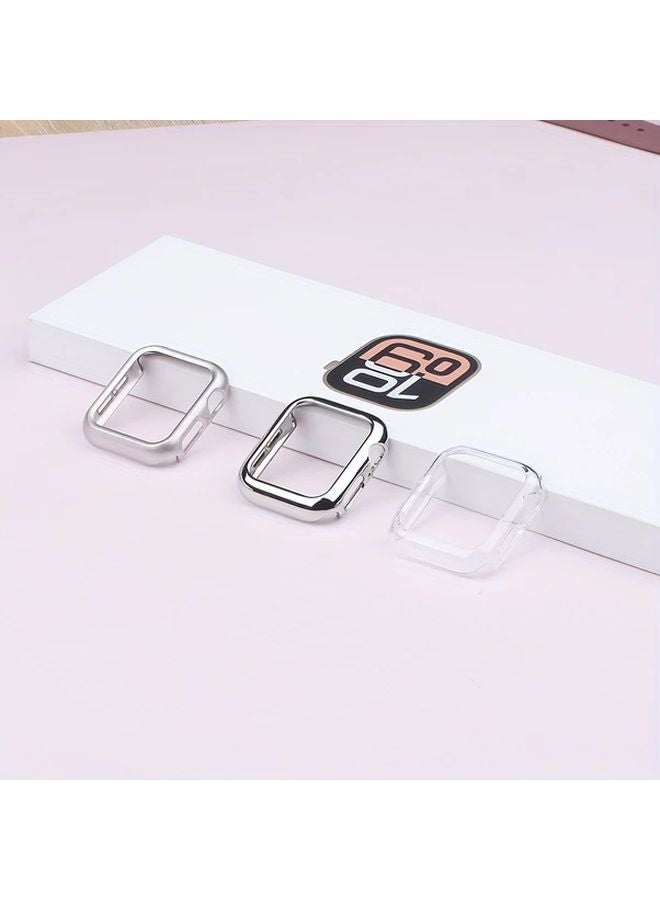 حالة إطار مجوف مطلية بالكهرباء شفافة لساعة أبل 44mm سلسلة ألترا SE 11 10 9 8 7 6 5 4 - Image 1