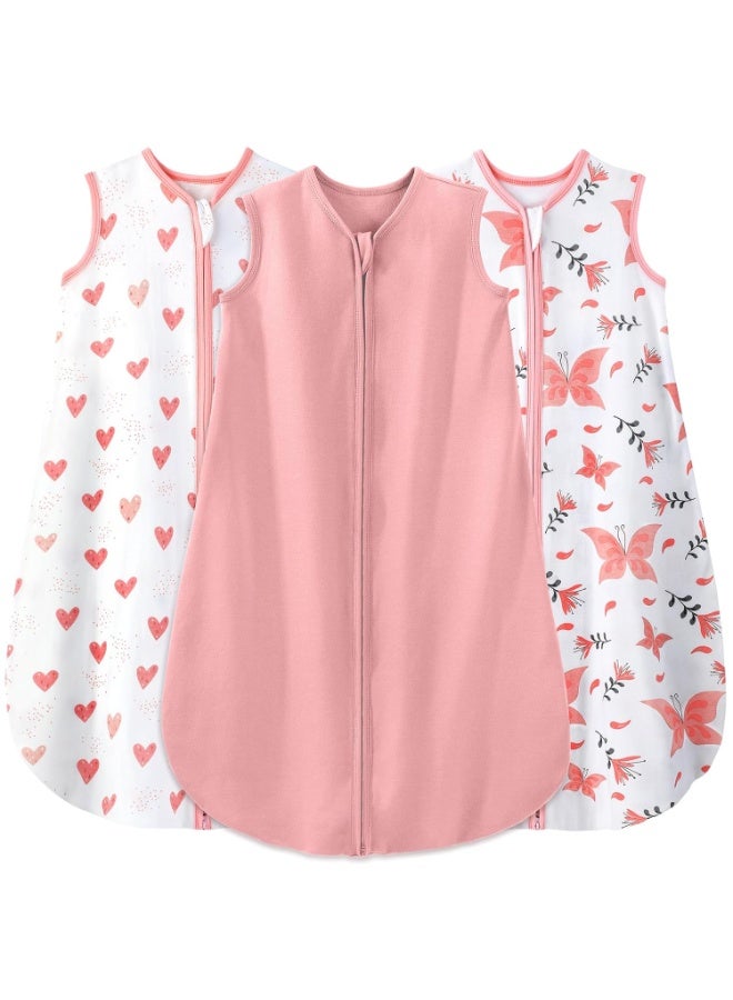 Yoofoss Baby Sleep Sack 0-6 Months Baby Wearable Blanket 100% Organic Cotton 2-Way Zipper TOG 0.5 Toddler Sleeping Sack 3 Pack Lightweight Sleep Sacks for Babies - Image 1
