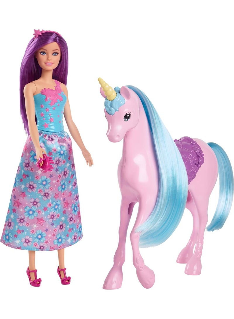 Barbie Mattel Doll & Unicorn Fantasy Playset – Magical Adventure Toy - Image 3