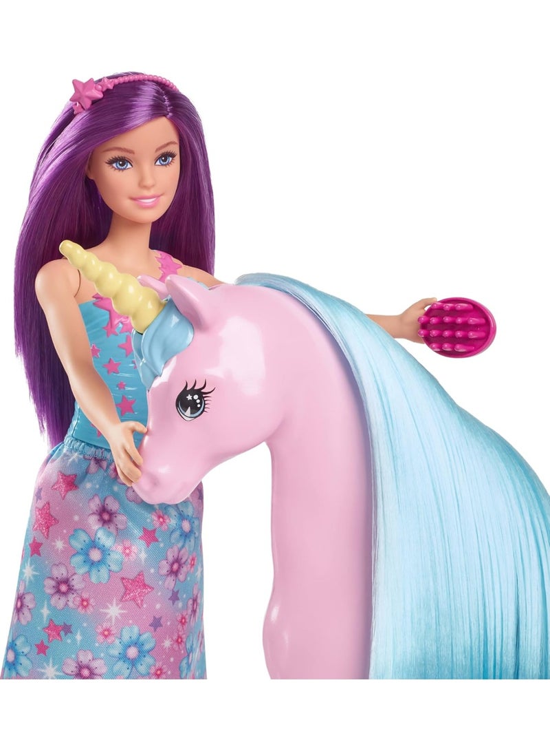 Barbie Mattel Doll & Unicorn Fantasy Playset – Magical Adventure Toy - Image 1
