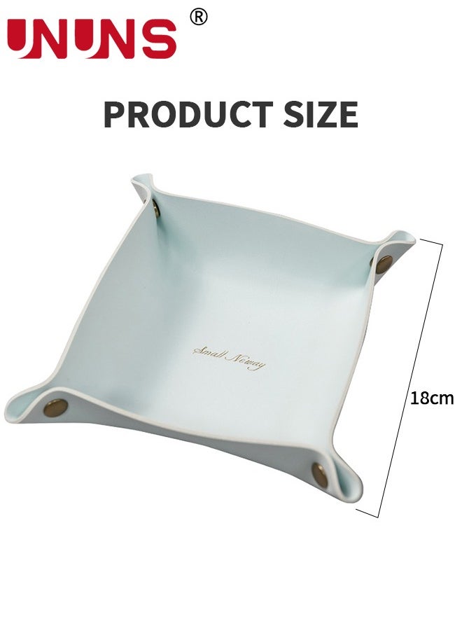 UNUNS - PU Leather Tray,Nordic Style Coffee Table Tray,Portable Tray For Food Fruit,Drink Tray Organizer Tray For Home Kitchen Dining Office,Entryway Table Trays For Keys Coin Change Wallet Watch Phone - Image 1