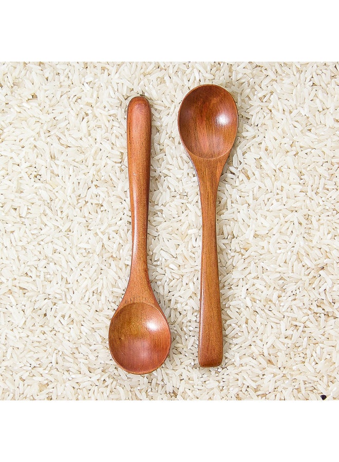 Direct Creative Wooden Spoon Children's Small Spoon Honey Spoon Seasoning Spoon Coffee Spoon Logo Lettering Wholesale-Color:14*3 Lotus Round Spoon -308-2  - Image 3