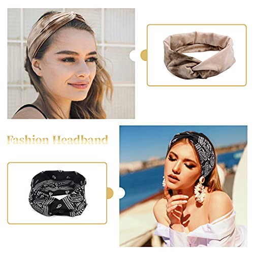Tobeffect 8 Pack Turban Headbands for Women Non Slip Leopard Print Boho Head Wrap Accessories Elastic Hair Band for Women's Hair - Image 4