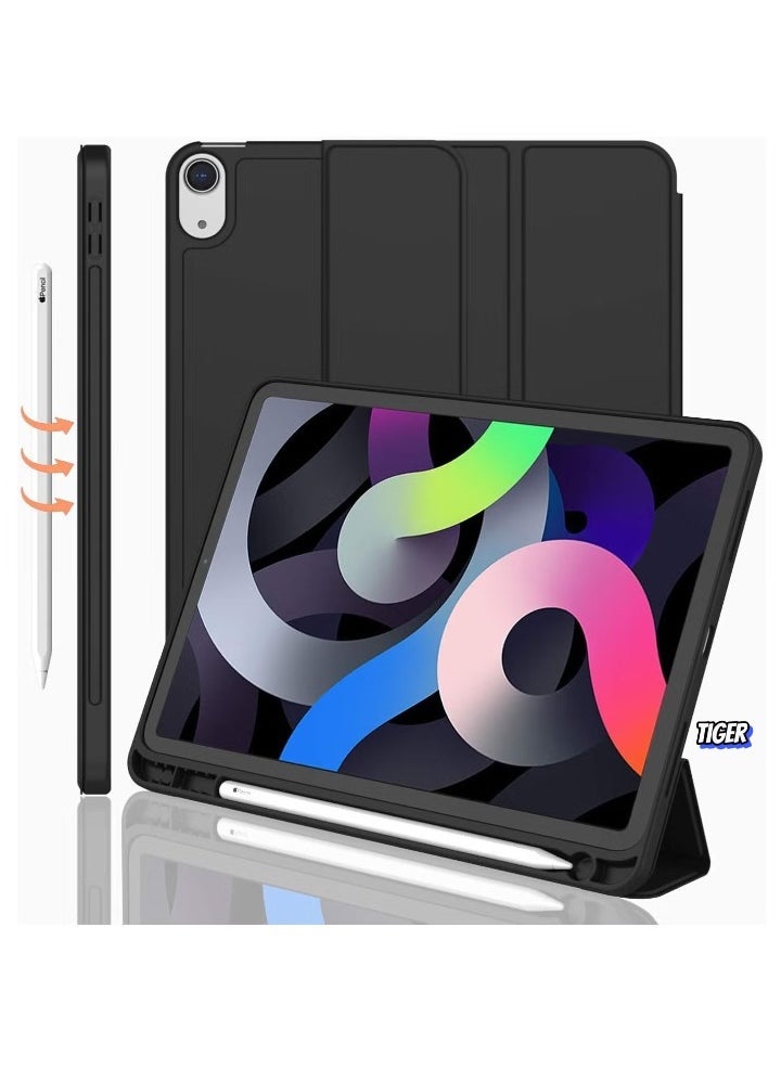 TIGER iPad Air 11 Inch Case M2 2024 – Compatible with iPad Air 5th/4th Generation (2022/2020) 10.9 Inch, Trifold Stand Smart Case with Pencil Holder, Black - Image 1