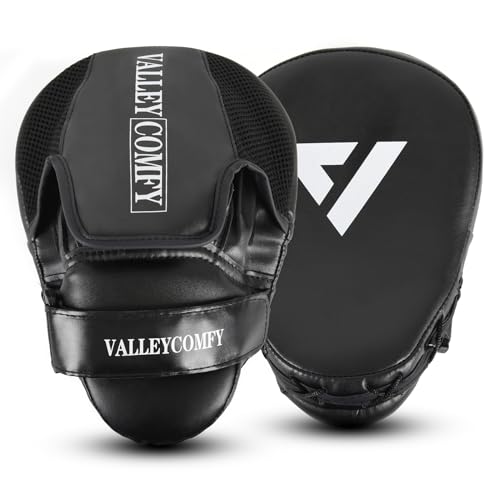 Valleycomfy Boxing Curved Focus Punching MittsBoxing Pads for MenIdeal for Boxing TrainingMuay ThaiKickboxingMartial ArtsWhite - Image 1