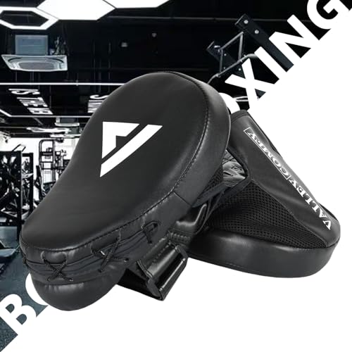 Valleycomfy Boxing Curved Focus Punching MittsBoxing Pads for MenIdeal for Boxing TrainingMuay ThaiKickboxingMartial ArtsWhite - Image 3