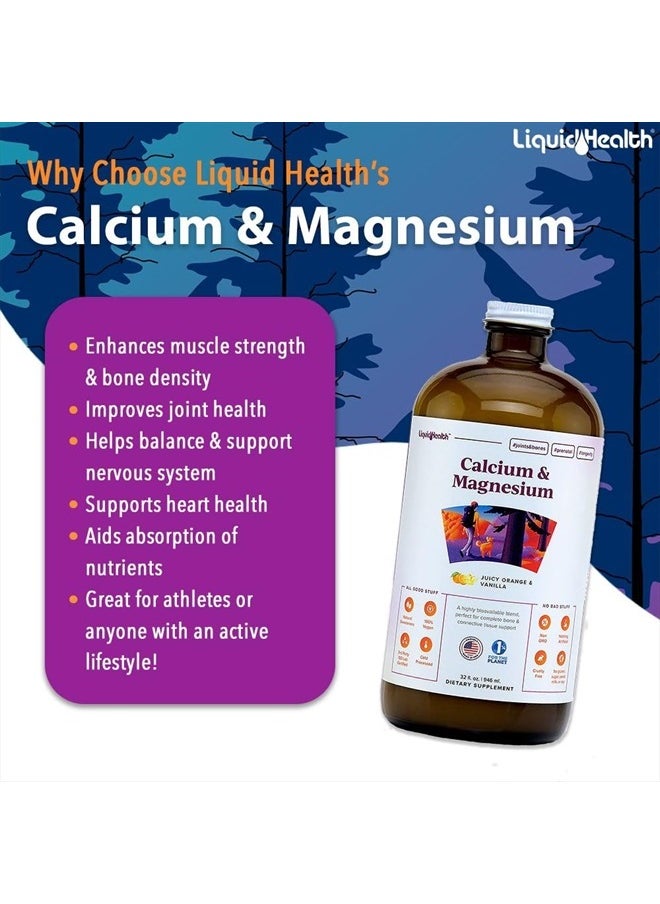 LIQUIDHEALTH 32 Fl Oz Calcium and Magnesium Liquid Supplement Joint and Bones Tissue Support, Citrate Vegetarian Natural Non GMO, Vitamin D3  - Image 3