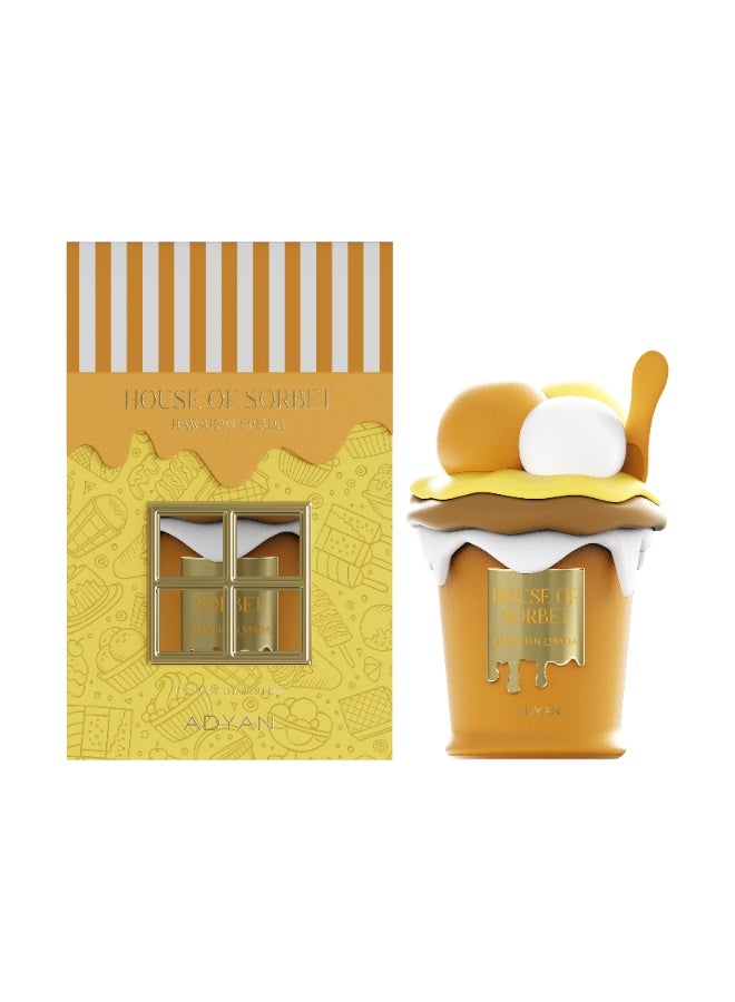 Adyan Hawaian Colada House of Sorbet Extrait De Parfum, Tropical Coconut, Mango & Vanilla, Long Lasting Luxury Perfume, 100ml (Tropical Fruits, Coconut Milk, Vanilla, Frangipani, White Musk, Woody) - Image 1