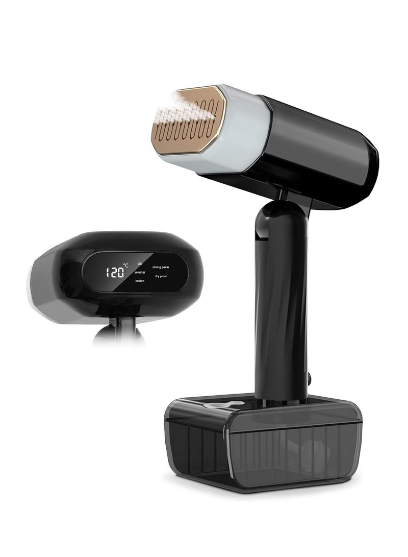 نكومي مكواة بخار، مكواة 2 في 1 ومكواة بخار لإزالة التجاعيد بسرعة، 5 إعدادات درجة حرارة قابلة للتعديل، سعة كبيرة 330 مل مع شاشة رقمية LED، مناسبة للاستخدام المنزلي والمكتبي والسفر. - Image 1