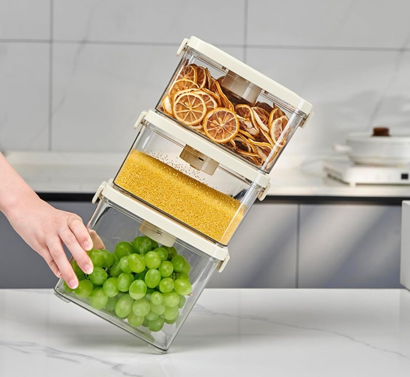 Hexwell 1700ml Vacuum Sealed Kitchen Storage Container with Airtight Lids for Grains, Cereals, and Dry Goods - Clear Vacuum Containers For Food (1700ml) - Image 5
