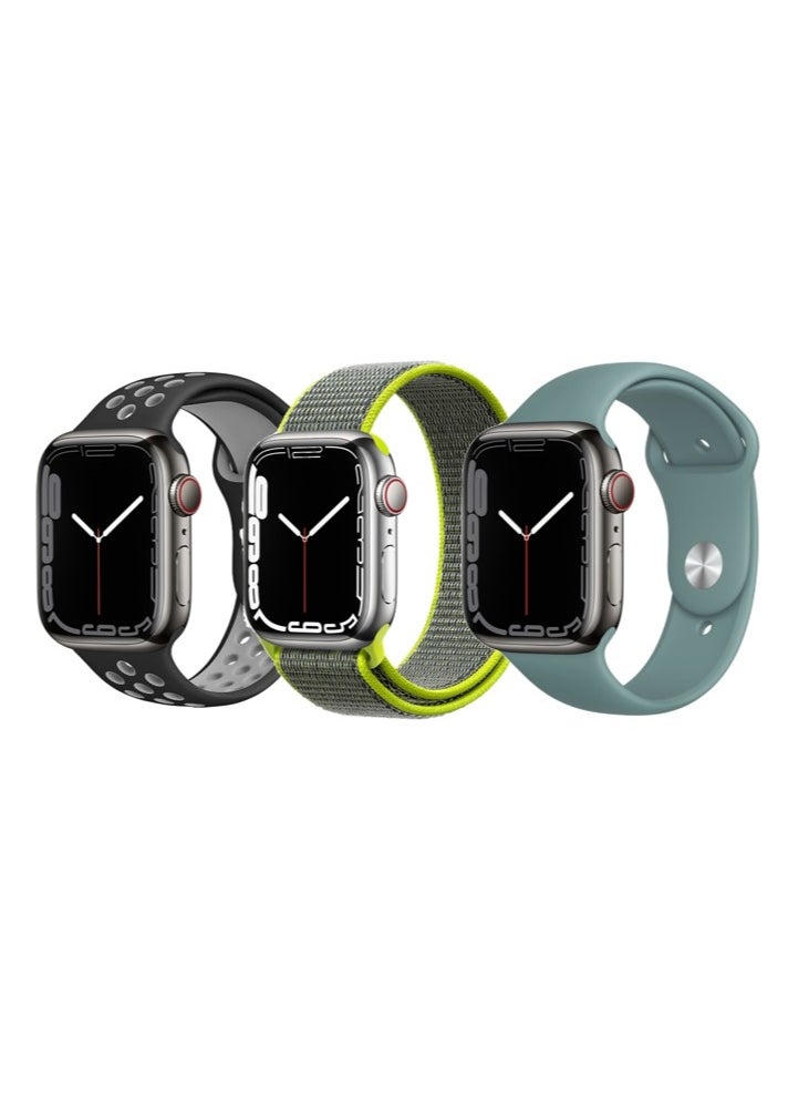 Perfii - 3pcs Watchband Replacement for Apple Watch 41/40/38mm Series 8/7/6/5/4/SE - Image 1
