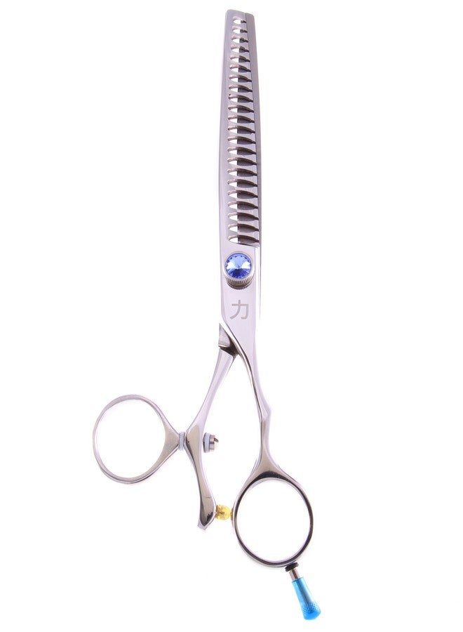 شيرز دايركت مقص ShearsDirect الياباني 440C ذو 22 سنًا دوارًا مع حجر كريم أزرق فاتح، طوله 7.5 بوصة - Image 1