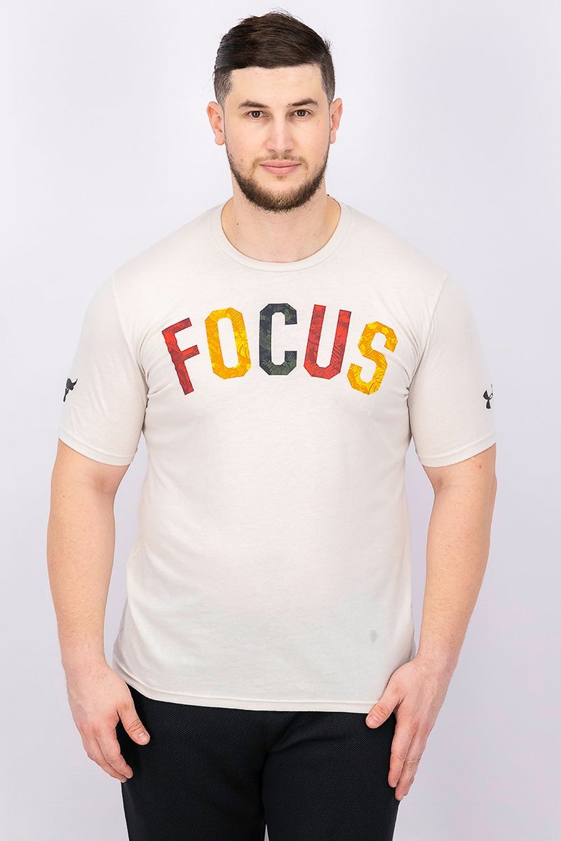 UNDER ARMOUR Men Round Neck Short Sleeve Graphic T-shirt, White Combo - Image 1