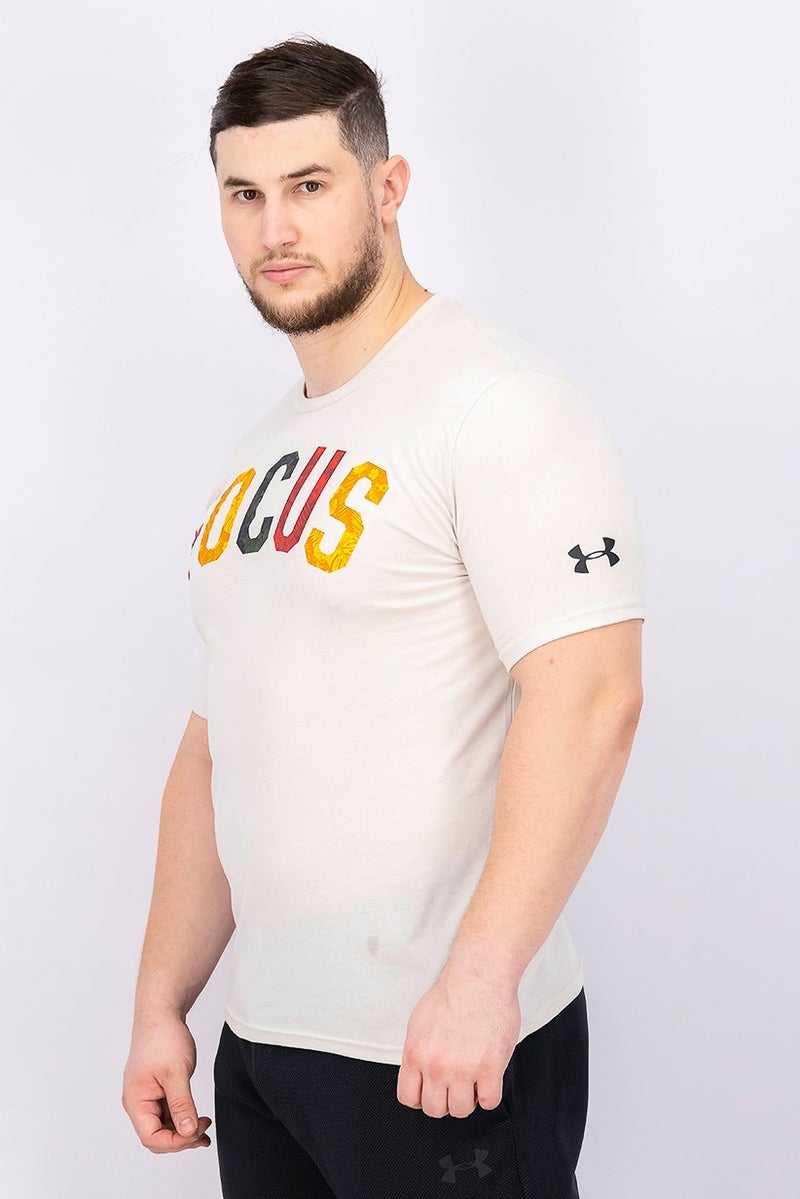 UNDER ARMOUR Men Round Neck Short Sleeve Graphic T-shirt, White Combo - Image 2
