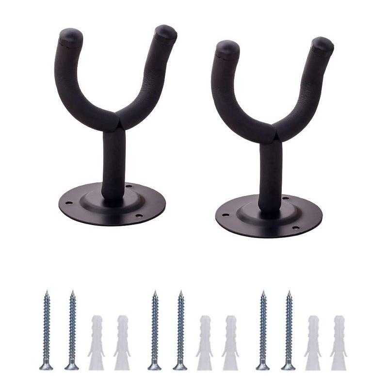 2 Pieces Guitar Hooks, Guitar Wall Mount Wall Mount Guitar Holder for Acoustic Electric Guitar Bass Saxon Ukulele Violin Mandolin