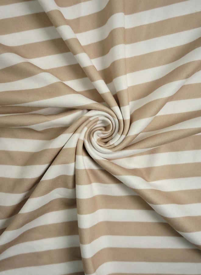 Take Two Beige Striped Oversized T-Shirt and Shorts Co-Ords - Image 4