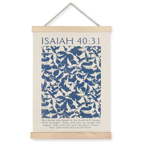 Supwhd Isaiah 4031 Eagles Christian Wall Art with Wooden Poster Hanger God is Good Bible Verses Posters Wall Art Decor Christian Wall Decor for Home Room 12x16 - Image 1