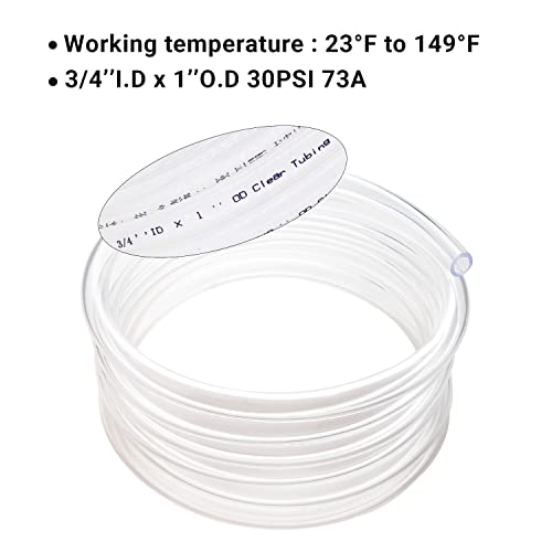 Geowaky Clear Vinyl Tubing 3/4" ID × 1" OD -25 Ft 30PSI,Flexible Plastic Tube,Lightweight Plastic Tubing,Oil Resistant Hybrid Multipurpose Industrial Vinyl Hose - Image 4