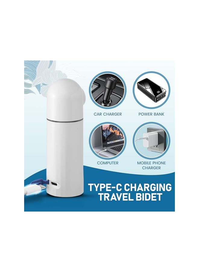 The Bros Energize Portable Travel Bidet With 350ml Reservoir, High-Pressure Mini Electric bidet Rechargeable Handheld, Portable shattaf Water Sprayer, For Personal Hygiene Cleaning, Postpartum Care - Image 4