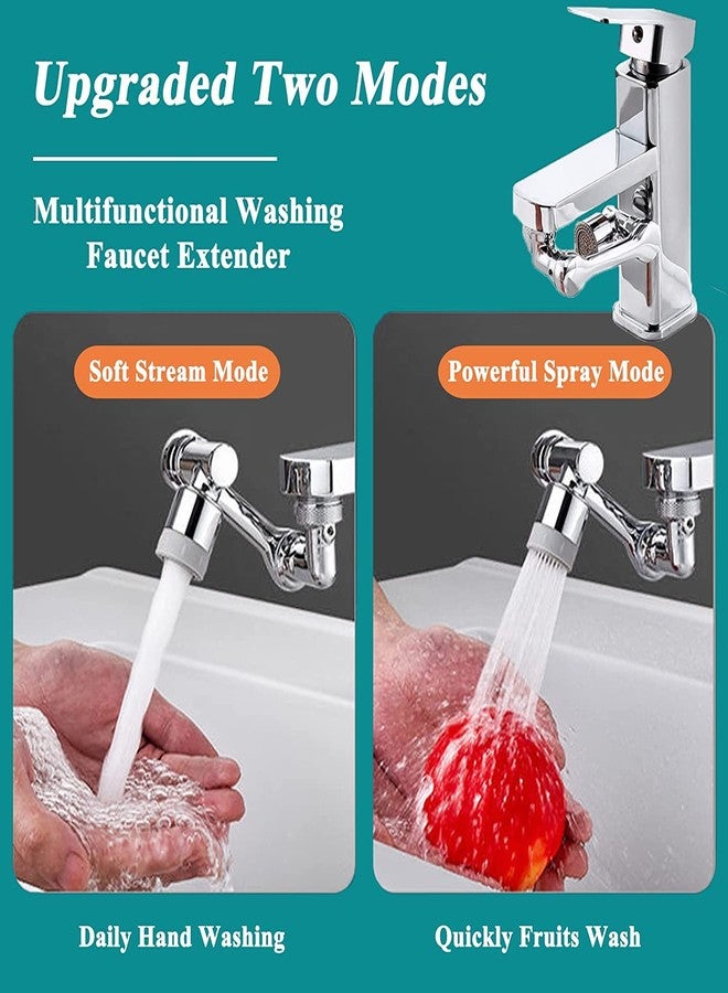 Deoxys 1080� Swivel Faucet Extender Aerator, Deoxys Big Angle Rotating Tap Extender, Universal Splash Filter Faucet with 2 Water Outlet Modes for Kitchen Bathroom 20mm/22mm/24mm Sink Sprayer Replacement - Image 2