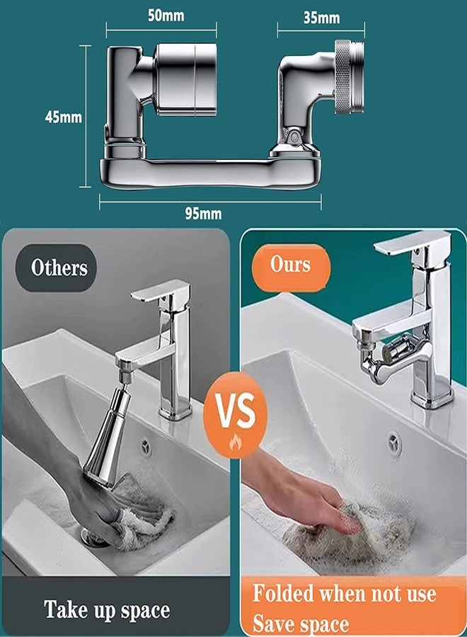 Deoxys 1080� Swivel Faucet Extender Aerator, Deoxys Big Angle Rotating Tap Extender, Universal Splash Filter Faucet with 2 Water Outlet Modes for Kitchen Bathroom 20mm/22mm/24mm Sink Sprayer Replacement - Image 4