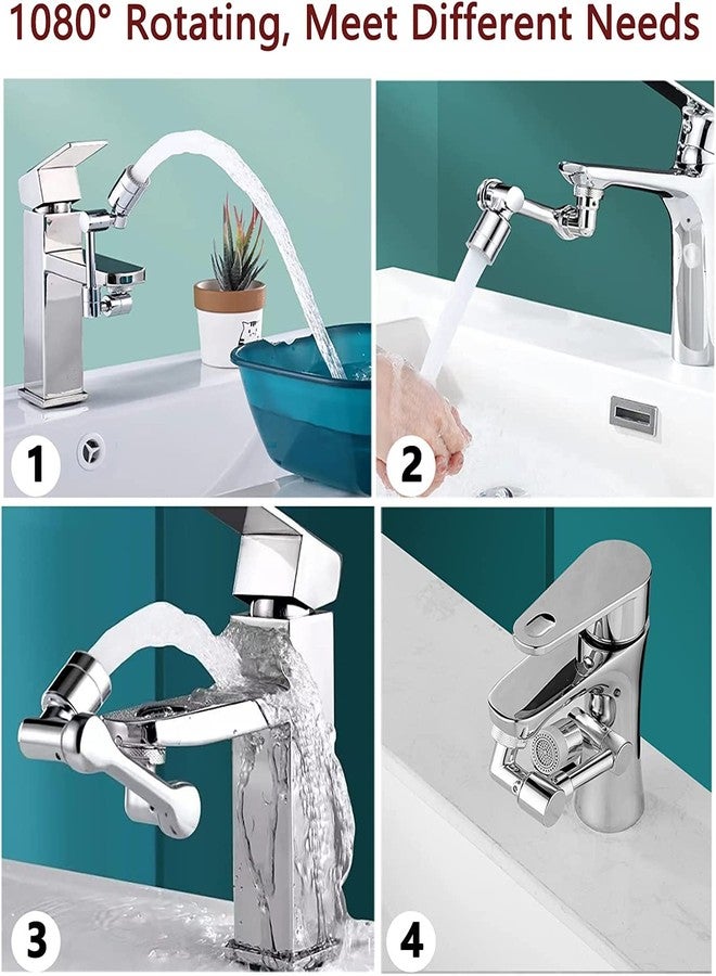 Deoxys 1080� Swivel Faucet Extender Aerator, Deoxys Big Angle Rotating Tap Extender, Universal Splash Filter Faucet with 2 Water Outlet Modes for Kitchen Bathroom 20mm/22mm/24mm Sink Sprayer Replacement - Image 3