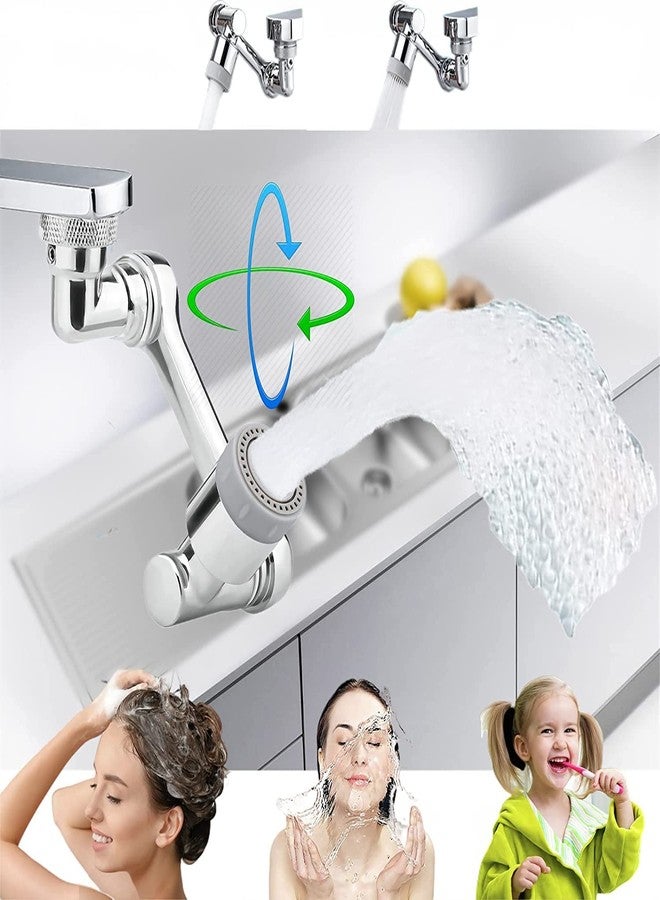Deoxys 1080� Swivel Faucet Extender Aerator, Deoxys Big Angle Rotating Tap Extender, Universal Splash Filter Faucet with 2 Water Outlet Modes for Kitchen Bathroom 20mm/22mm/24mm Sink Sprayer Replacement - Image 1