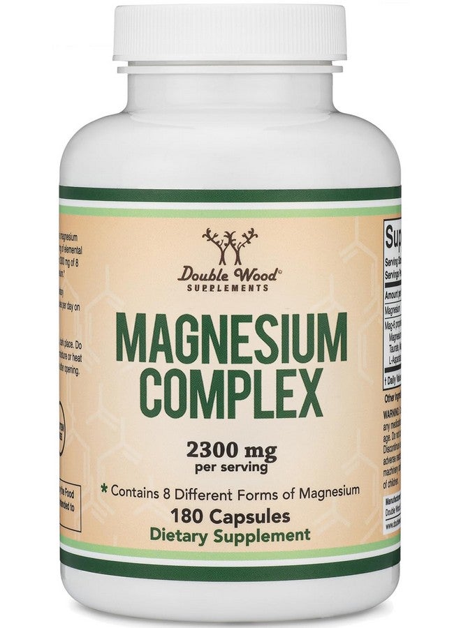 Double Wood Supplements Magnesium Complex Supplement 180 Capsules (436mg Elemental Magnesium Provided by 2,300mg of Eight Different Forms of Magnesium) MAG-8 Provides 100% Daily Recommended Value of Magnesium by Double Wood - Image 1