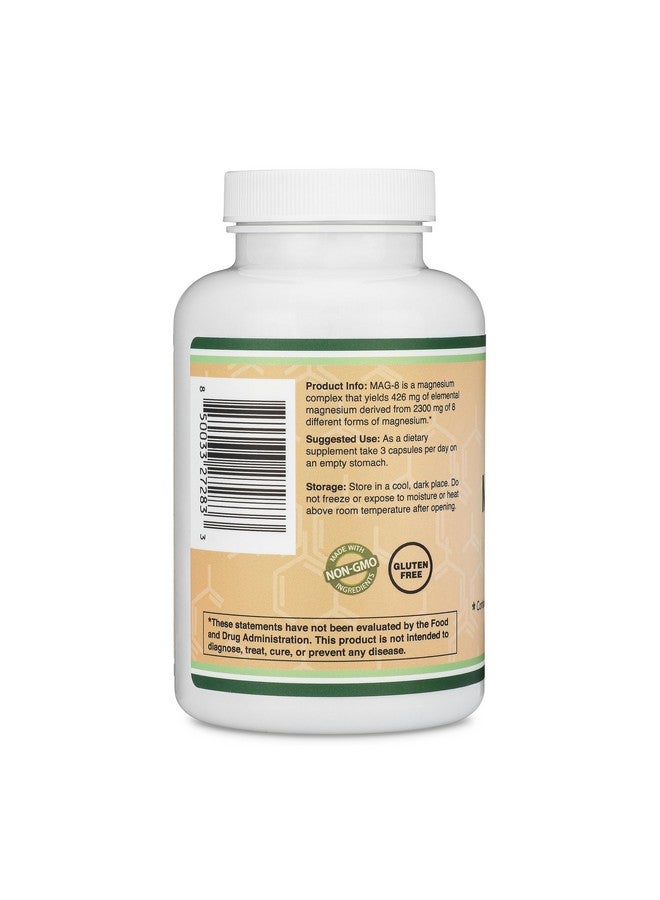 Double Wood Supplements Magnesium Complex Supplement 180 Capsules (436mg Elemental Magnesium Provided by 2,300mg of Eight Different Forms of Magnesium) MAG-8 Provides 100% Daily Recommended Value of Magnesium by Double Wood - Image 3