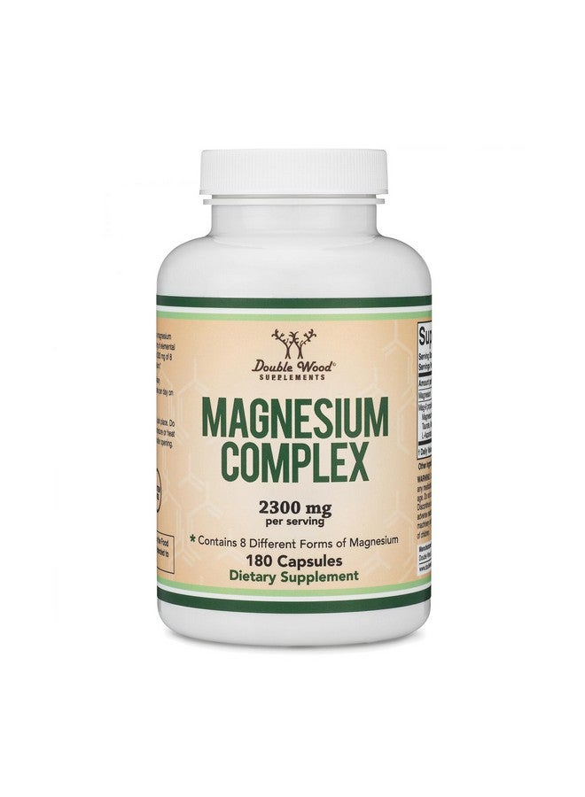 Double Wood Supplements Magnesium Complex Supplement 180 Capsules (436mg Elemental Magnesium Provided by 2,300mg of Eight Different Forms of Magnesium) MAG-8 Provides 100% Daily Recommended Value of Magnesium by Double Wood - Image 4