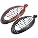 Parcelona French Effortless Mini Tortoise Shell and Black Pack of 2 Celluloid Clips for Thick Hair Ponytail Holder Banana Hair Clips for Women - Image 2