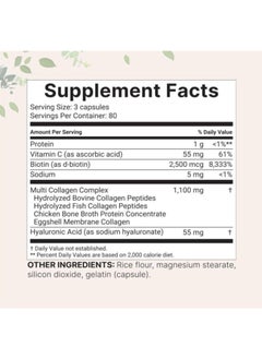 Micro Ingredients Micro Ingredients Multi Collagen Complex – 240 Capsules | Type I, II, III, V, X with Hyaluronic Acid, Biotin & Vitamin C | Hydrolyzed Collagen Peptides for Skin, Hair, Joints  - Image 4