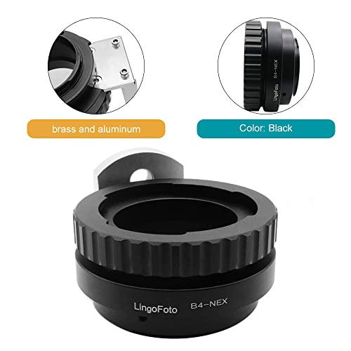 LingoFoto B4-NEX Lens Adapter Ring for B4 2/3" Mount Lens for NEX E-Mount Camera Metal Dual Purpose Adapter Ring Manual Focus - Image 3