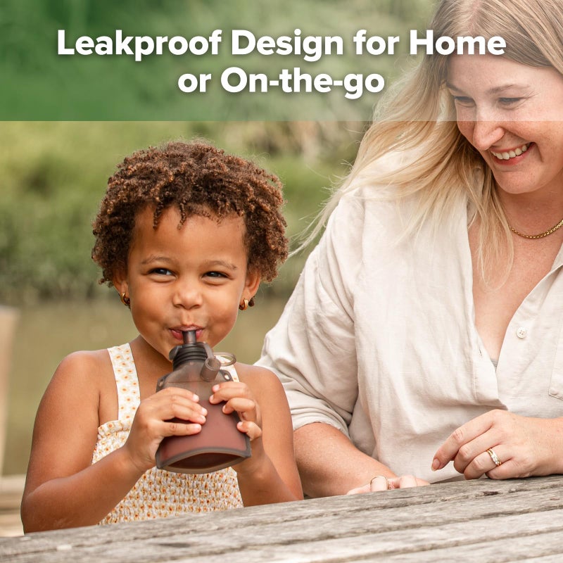 haakaa Reusable Baby Food Pouches Refillable Baby Squeeze Silicone Yummy Pouch, Soft Reusable Squeeze Storage Food Pouch for Kids Toddler, Home Made Food Puree, Smoothie Pouch Bag, 4oz, 4 Pack - Image 5