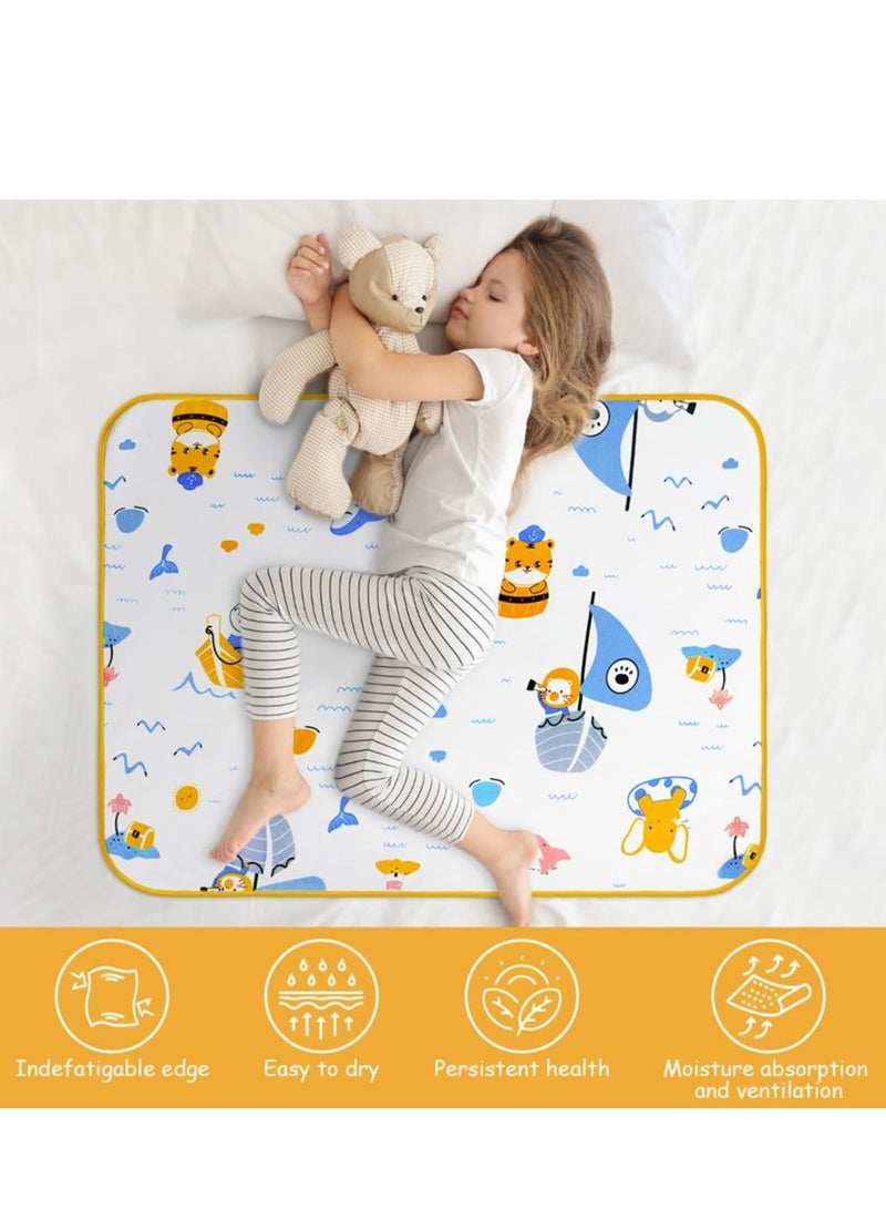 Potty Training Bed Pads, Bed Protector for Kids, 70 * 90cm Bed Wetting Mattress Protector Bed Wetting Sheets Mats, Absorb Water Pads Toddler Sheet Protector Toilet Training (Boat) - Image 5