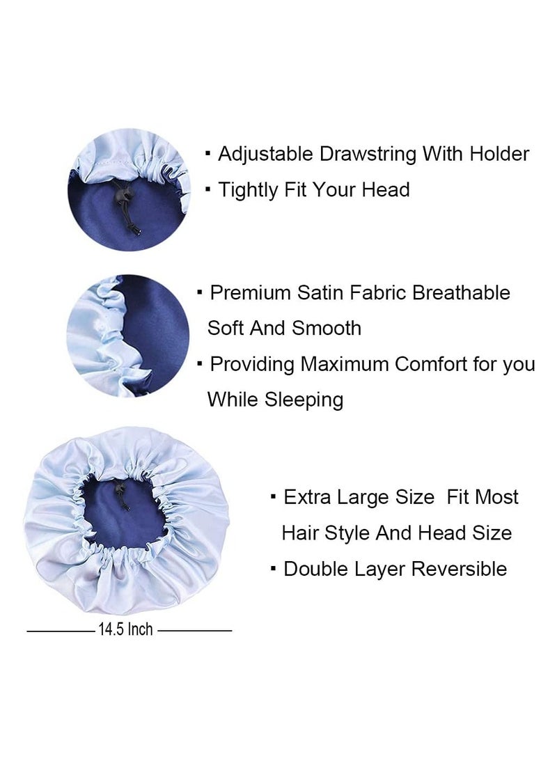ORiTi Women's Adjustable Reversible Satin Bonnet - Soft Double Sided Sleep Cap, Protects Natural Hair, Assorted Colors  - Image 4