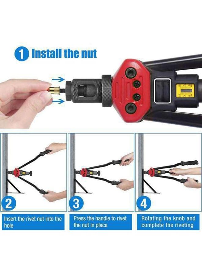 يُسلِّم أداة تثبيت صواميل البرشام اليدوية، أداة تثبيت صواميل البرشام RIVNUT مع نظام ضبط الصواميل، 12 مغزلًا بأحجام M3، M4، M5، M6، M8، M10، M12، 10-24، 1/4-20، 5/16-18، 3/8-16، 1/2-13 + 115 قطعة من صواميل البرشام/عبوة - Image 4