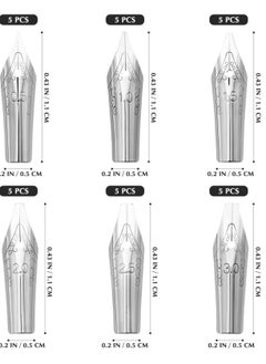 Excefore 30pcs Stainless Steel Fountain Pen Nibs, Replacement Nibs Set for Calligraphy and Writing, Various Sizes for Kids, Adults, and Students(0.5+1+1.5+2+2.5+3mm each 5pcs)  - Image 2