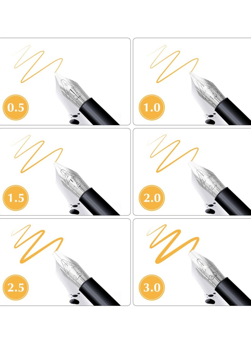 Excefore 30pcs Stainless Steel Fountain Pen Nibs, Replacement Nibs Set for Calligraphy and Writing, Various Sizes for Kids, Adults, and Students(0.5+1+1.5+2+2.5+3mm each 5pcs)  - Image 4
