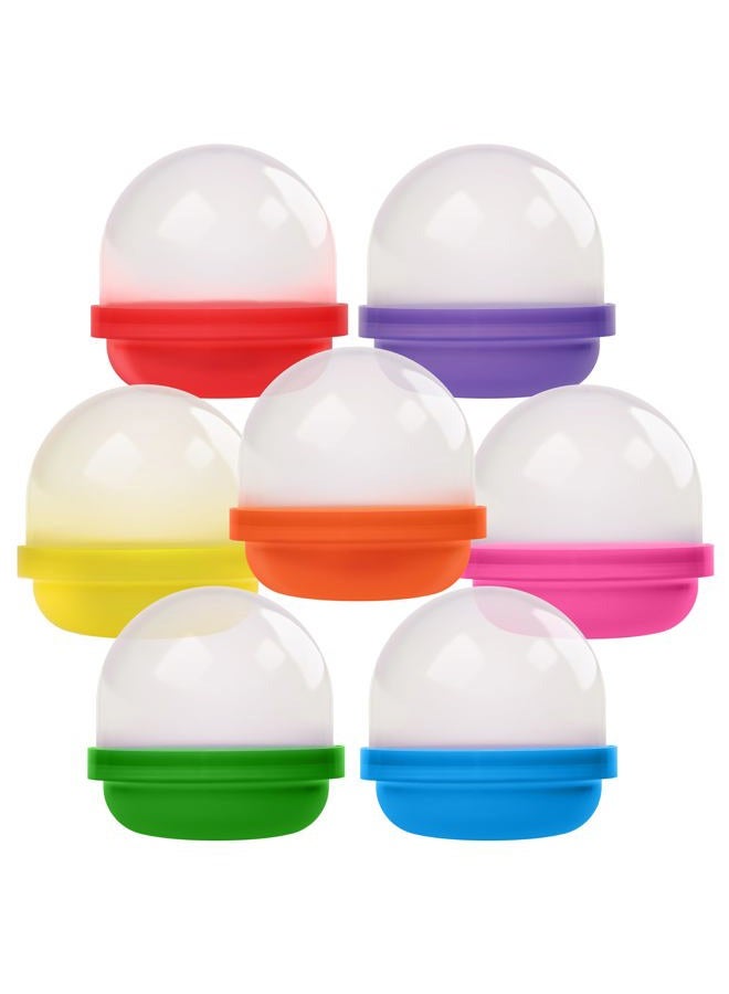 Entervending Vending Machine Capsules - 2 Inch Frosty-Clear Acorn Capsules - 50 Pcs Empty Toy Capsules - 7 Colors Plastic Capsules for Toys - 51 mm Prize Machine Capsules - Claw Machine Containers - Image 1